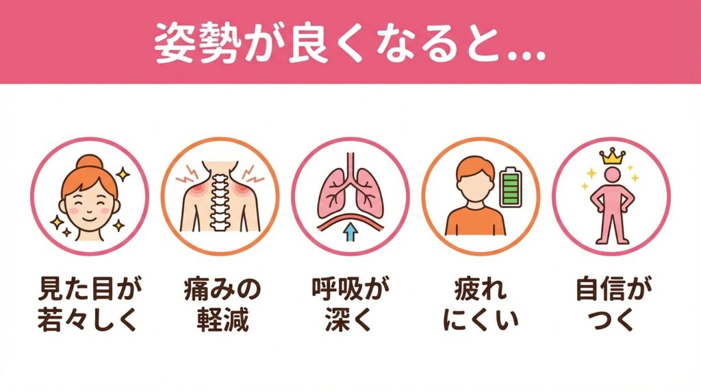 姿勢が良くなることで得られる嬉しい変化