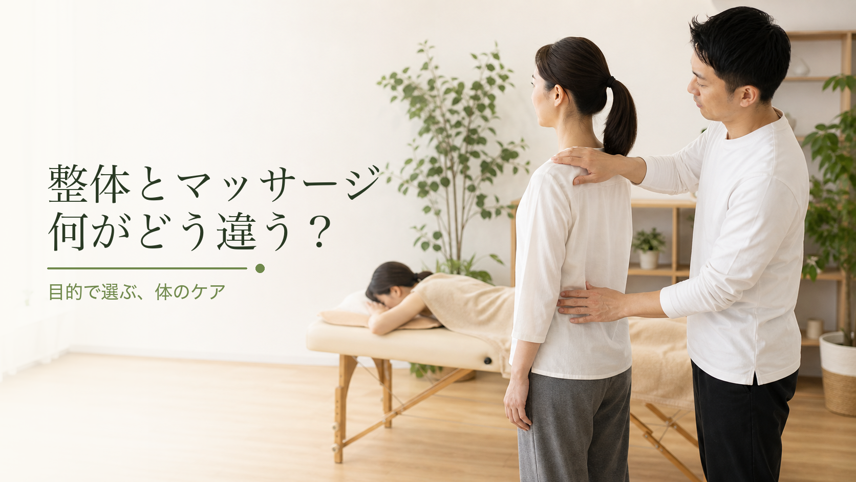 整体とマッサージ、何がどう違うんですか?